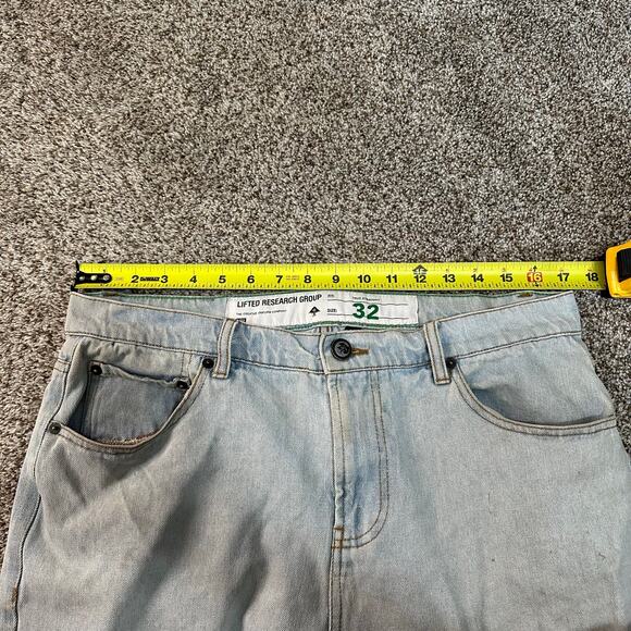 LIFTED RESEARH GROUP Men's True Straight Cut-Off Denim Short Size 32 - Picture 5 of 11